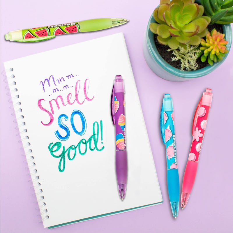 Scentco Glitter Gel Smens - Patented Gourmet Scented Colored Glitter Gel Ink Pens, Medium Point, 8 Count - Fun, Cute, Cool, Smelly Pens for Kids - Image 5